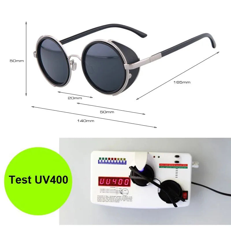 Steampunk Round UV400 Sunglasses